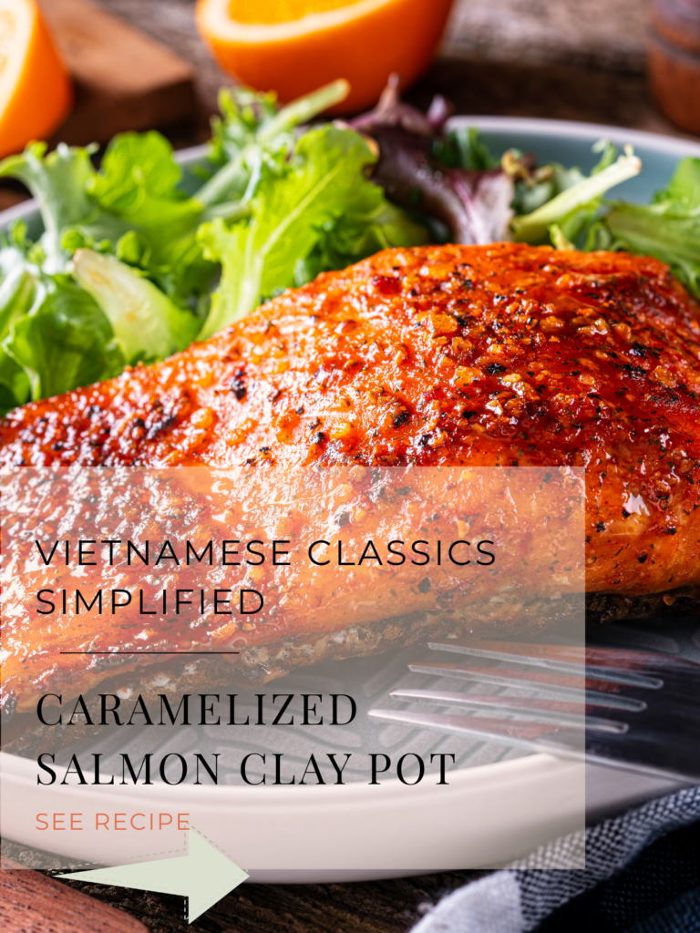 Caramelized salmon clay pot bowl