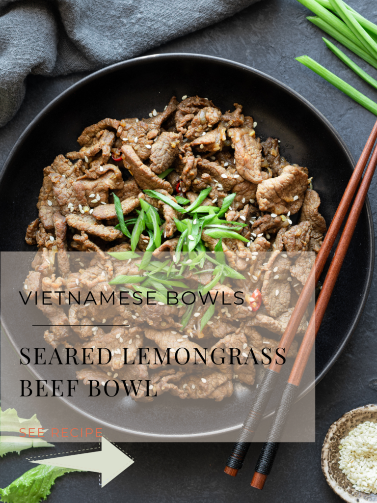 Seared lemongrass beef bowl