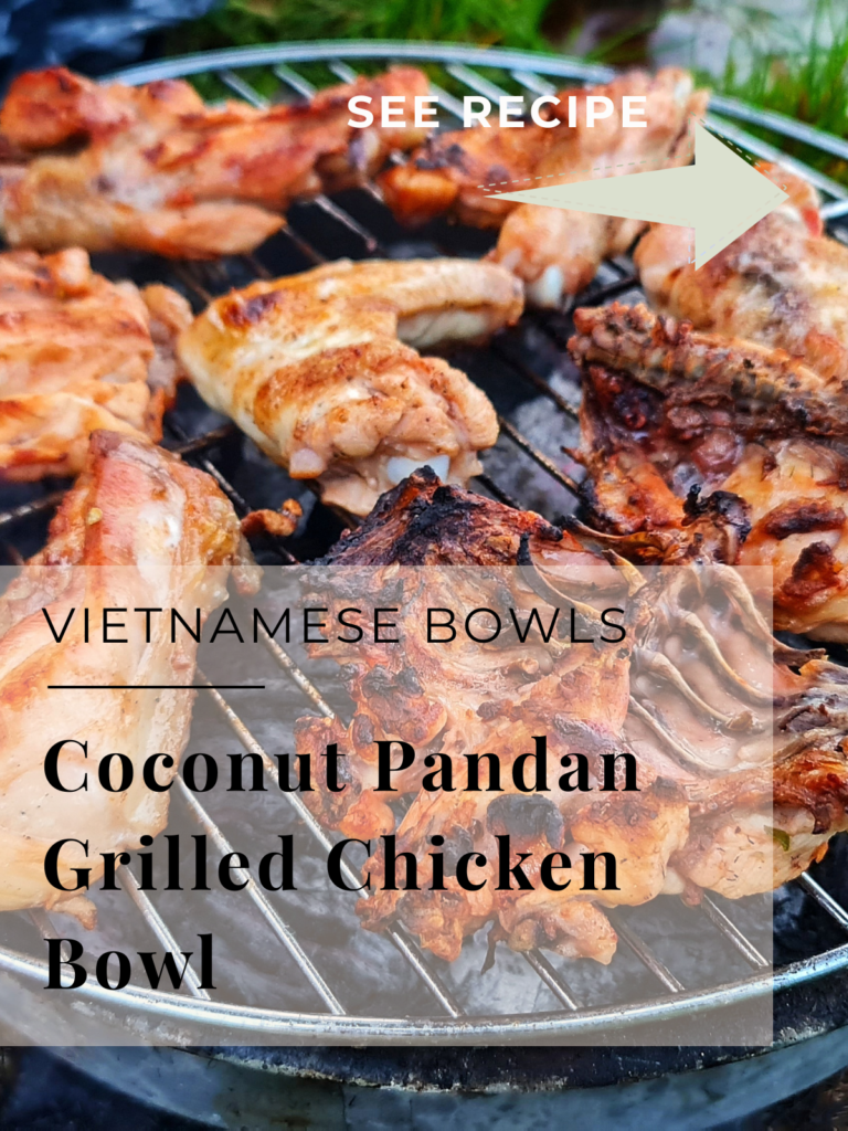 coconut pandan grilled chicken bowl