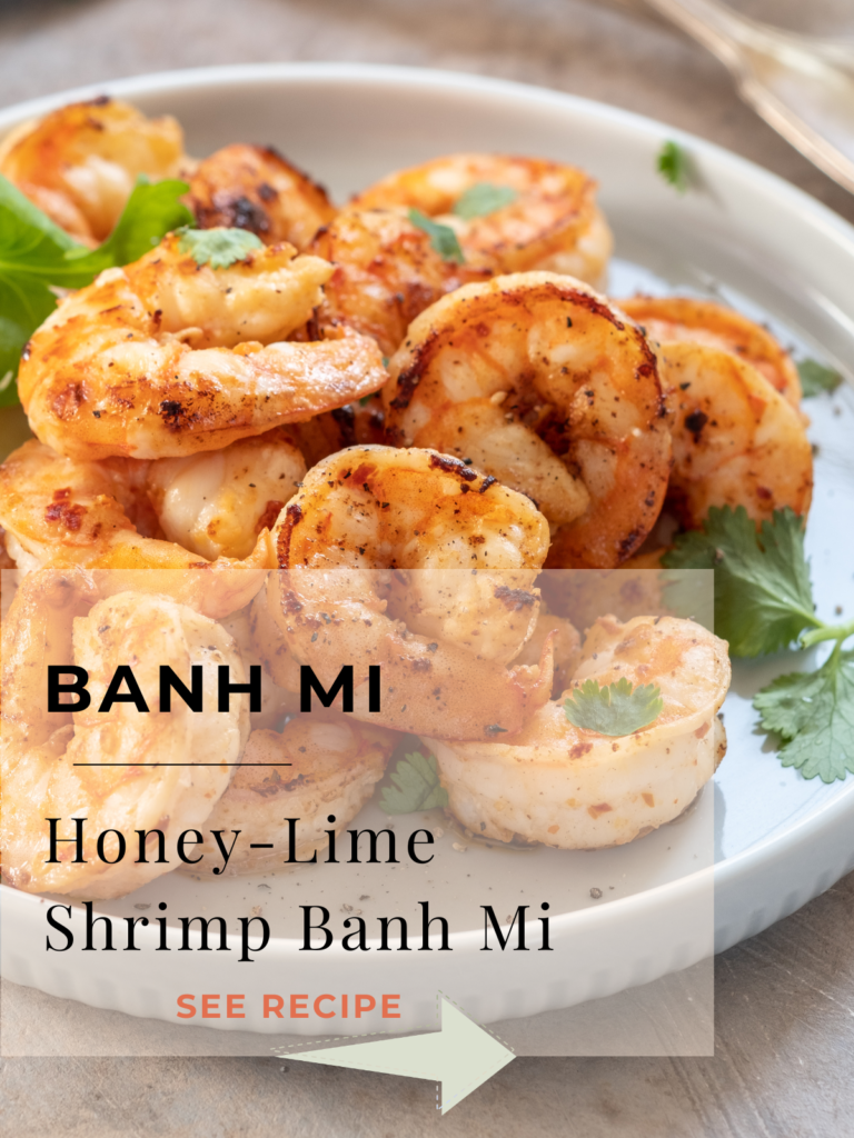 honey-lime shrimp banh mi