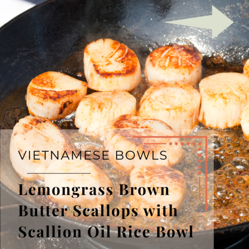 lemongrass brown butter scallops scallion rice