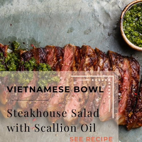 steakhouse salad with scallion oil