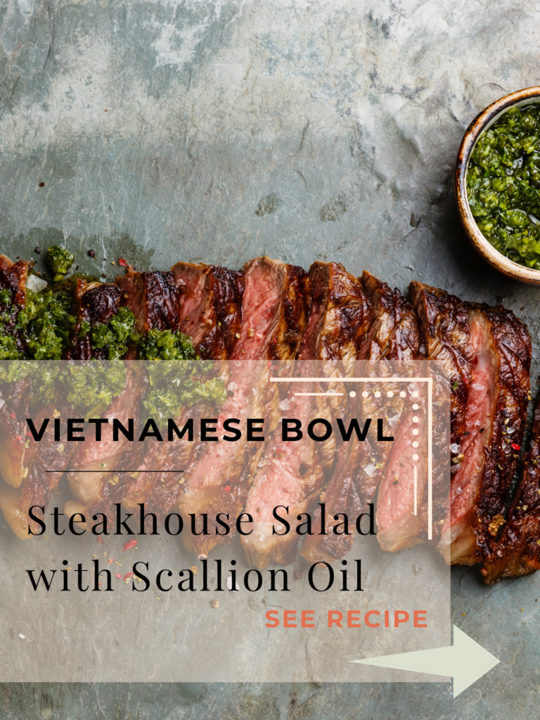 steakhouse salad with scallion oil
