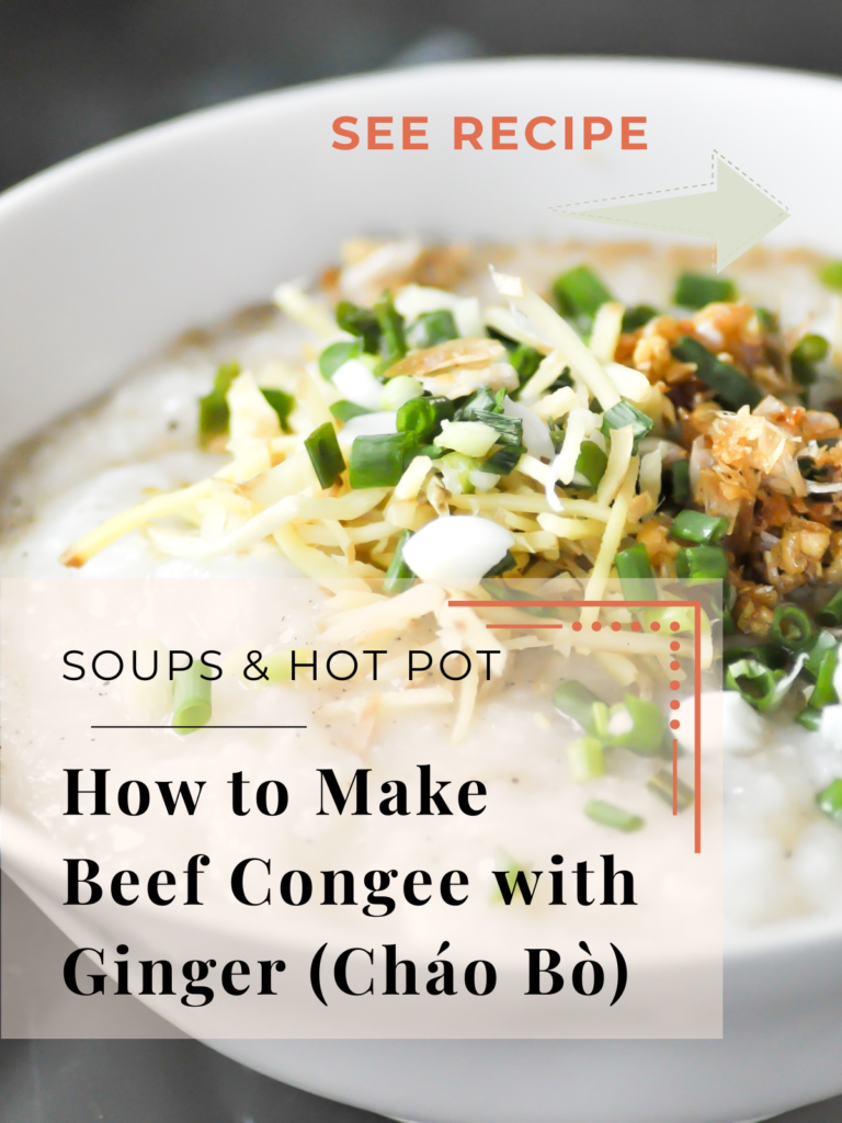 beef congee ginger chao bo