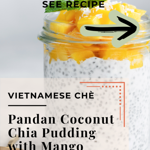 pandan coconut chia pudding with mango