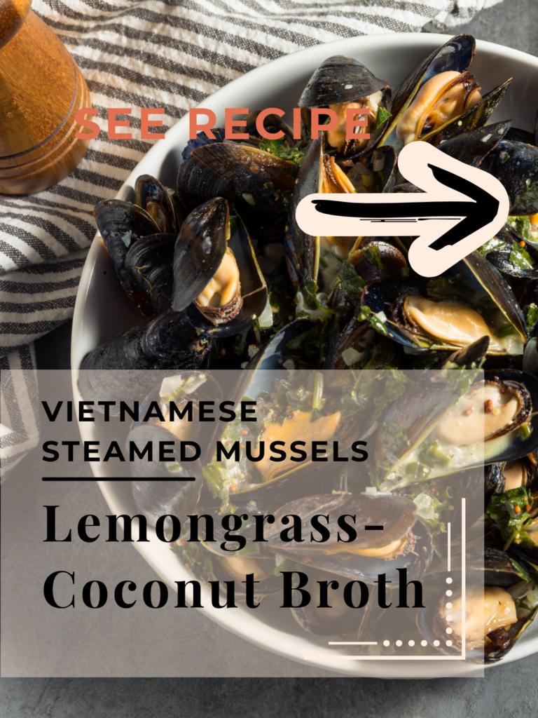 steamed mussels in lemongrass coconut broth