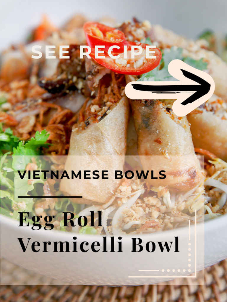 Egg roll spring roll vermicelli bowl