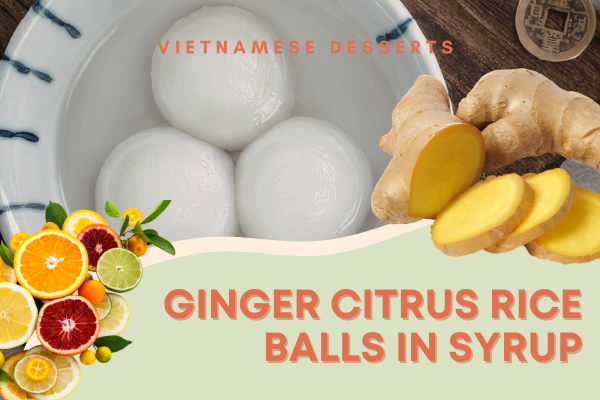 ginger citrus rice balls in syrup