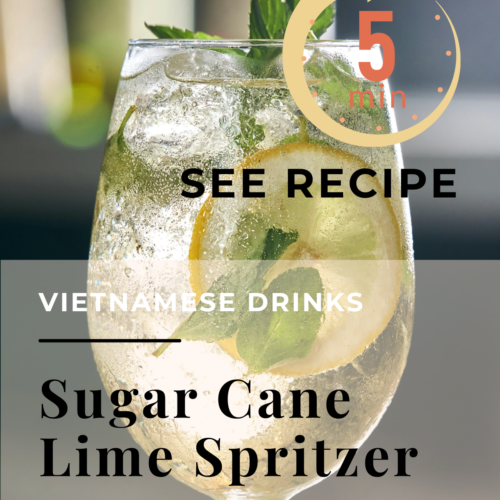 sugar cane lime spritzer cocktail drink