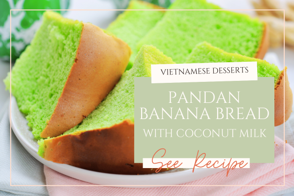 Pandan Banana Bread with Coconut Milk