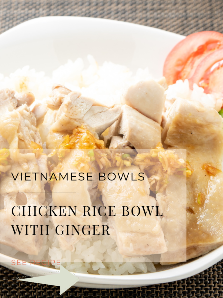 Chicken rice ginger lemongrass bowl