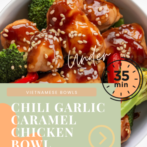 Chili garlic caramel chicken bowl
