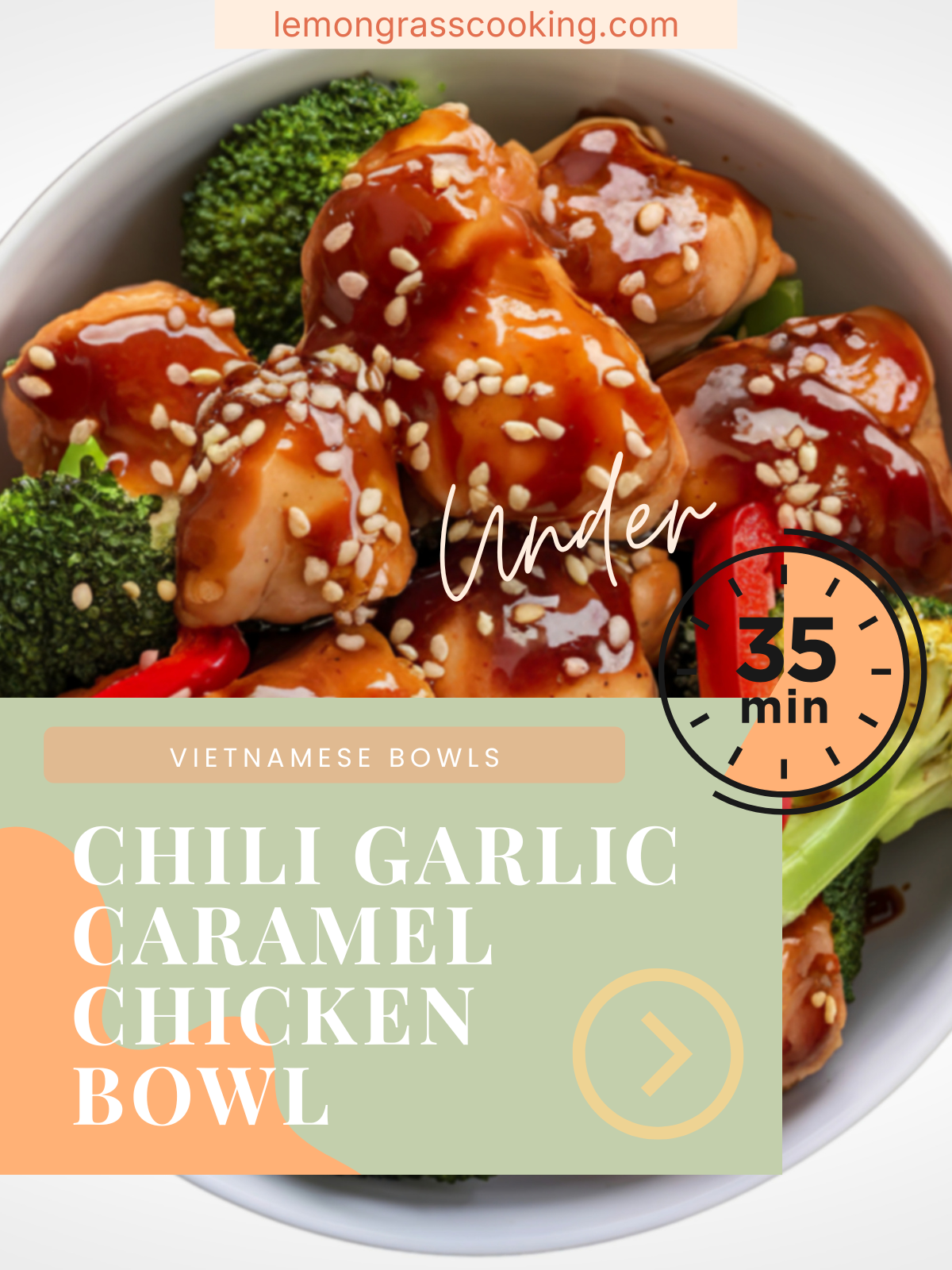 Chili garlic caramel chicken bowl