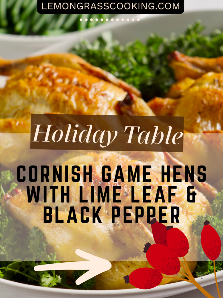 cornish game hens with lime leaf and black pepper